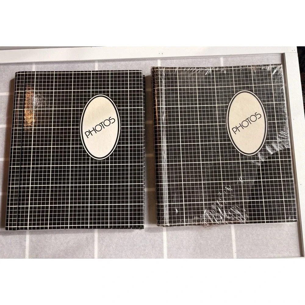 2 *BRAND NEW* Vintage 1980's Black & White Photo Albums Self Adhesive Pages